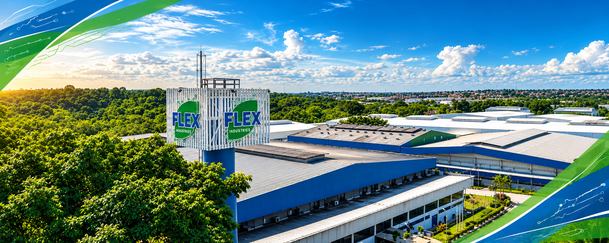 Vista da fábrica da Flex Industries em Manaus